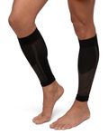 DANISH ENDURANCE Graduated Calf Compression Sleeves 21-26 mmHG for Men & Women Black/Grey S