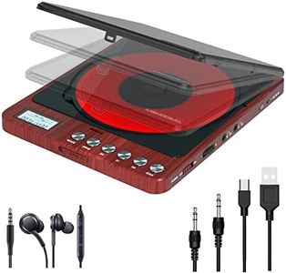 Portable CD Player with Headphones, Compatible Anti-Skip Personal CD Player for Car Use, Monodeal CW605 Compact Design CD Player with LCD Disply,Rechargeable CD Player for Music Audiobook Listening