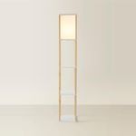 MiniSun | Oak Wooden Floor Lamp with Shelves | Floor Lamps & Torchieres, Home Décor & Improvement Essential | Includes 10W GLS Bulb [3000K Warm White]