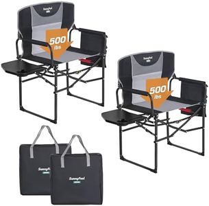 SUNNYFEEL Oversized Camping Directors Chair 500 LBS Heavy Duty, Portable Folding Chair with Side Table, Pocket for Beach, Fishing,Trip,Picnic,Lawn,Concert Outdoor Foldable Camp Chairs