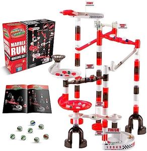 Marble Genius Marble Run Racing Set: 125 pièces Marble Run Racing Set Marbles Maze Tower Building Blocks, Marble Race Track Rolling Game, Apprentissage éducatif STEM Jouet Cadeau
