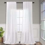 White Linen Curtains 108 Inches Lon