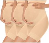 KIM S Maternity Shapewear Fall Maternity Dress for Photoshoot Maternity Clothes Maternity Shapewear Shorts Maternity Shapewear Bodysuit Clothes Pregnancy Must Haves (Nude+Nude+Nude L)