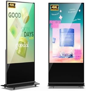 65 Inch 4K Digital Signage Display, Indoor Floor Standing Advertising Display Kiosk Android System,Commercial LCD Totem Support HDMI-in,Free Customization Stickers and Lifetime CMS System(Black)