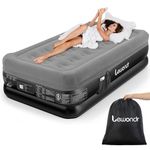 Lewondr Twin Air Mattress with Built in Pump,18" Deluxe Blow Up Mattress, Adjustable Self Inflating Air Mattress, 2Min Fast Inflatable Mattress for Camping, Home, Guests, Travel(550 lb MAX), Gray