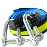 Tow Rope High Strength Towing Strap - 5 Maters 8 Ton (16.4' Long 17600 Lb), with Two Safety Hooks & Reflective Strip, Bibetter Road Recovery Towing Cable Winch Strap