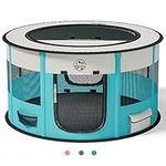 Playpen for Dogs, 44" Large Pet Playpens Foldable Portable in/Outdoor Travel Exercise Pen for Puppy Dog Cat Rabbit with Carrying Case Collapsible Bowl