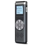 Digital Voice Recorder, KINPEE 16GB Audio Sound Recorder Portable MP3 Recorder Dictaphone for Meeting Lecture Rechargeable Recording Device Voice Activated Recorder with Playback for Interview