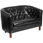 Flash Furniture Hercules Colindale Series Leather Tufted Loveseat, Black