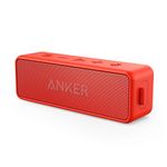 Anker SoundCore 2 Portable Bluetooth Speaker with Better Bass, 24-Hour Playtime, 66ft Bluetooth Range, IPX7 Water Resistance & Built-in Mic, Dual-Driver Wireless Speaker (Red)