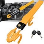 THASOK Car Steering Wheel Lock Anti-Theft Device, Upgraded Heavy Duty Double Hook Lock with Super B+ Lock Cylinder, High-Security The Club Steering Wheel Lock Adjustable, for Car/SUV/Truck/Van