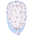 YGJT Baby Nest Pod for Newborn, Baby Lounger for 0-12 Months Boys Girls, 100% Cotton Baby Sleep Nest, Baby Essentials for Newborn, Baby Gifts (Bear Light Blue)