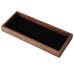 aufodara Natural Wooden Pen Tray Desk Office Stationery Storage Tray Coin Keys Holder (Brown/Walnut)