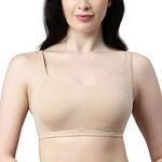 Enamor A058 Cotton Eco-Antimicrobial Comfort Minimizer Bra for Women- Padded Non Wired Full Coverage(A058-Paleskin-38D)