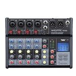 Weymic SE-60 Professional Mixer for Recording DJ Stage Karaoke w/USB XLR Microphone Jack, 48V Power(6-Channel)