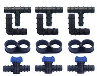 FABITTO Drip Irrigation pipe 16mm Accessories Connectors (Tee Tap Elbow End Cap) Joiners 100s Pack.