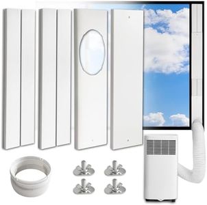 JEACENT Portable AC Window Vent Kit - Complete Air Conditioner Window Kit, Adjustable PVC Window Seal Kit Panels Up to 60 Inches, for Universal Thread AC Exhaust Hose of 5.1" and 5.9" Diameter