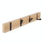 Wall Mounted Coat Hooks JSVER Wooden Coat Rack Modern Urban Design Space-Saving Hook Rack with 4 Standard Retractable Hooks Hat Coat Hook for Entryway, Hallway, Bathroom, Living Room, Bedroom