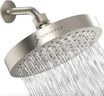 SparkPod Shower Head - High Pressure Rain - Premium Quality Luxury Design - 1-Min Install - Easy Clean Adjustable Replacement for Your Bathroom Shower Heads (Elegant Brushed Nickel, 6 Inch Round)