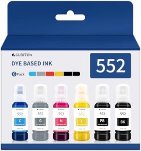 GUBFFON 552 Ink 600ml Refill Ink Bottle Replacement for Epson EcoTank ET-8550 ET-8500 Printer High Capacity 6-Pack (Not Sublimation Ink)