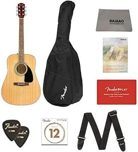 Fender FA-115 Dreadnought Acoustic Guitar Pack with Gig Bag, Strap, String Set, Picks, Bajaao Polishing Cloth and E-Book - Natural