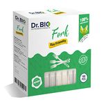 Dr. Bio Biodegradable Compostable Fork Eco Friendly, Thick Quality, Made of Corn Starch Cutlery (3.5 cm x 15 cm) - 100 Nos.