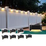 BRITSPEAR Waterproof LED Solar Powered Deck Stair Outdoor Light for Railing, Wall Garden,Pathway, Backyard, Patio, and Balcony Decoration (8)