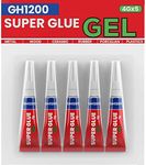 4Gx 5 Value Pack Super Glue Gel All Purpose with Anti Clog Cap. Ca Glue - Strong Adhesive Superglue, Cyanoacrylate Glue for DIY Crafts and Many More