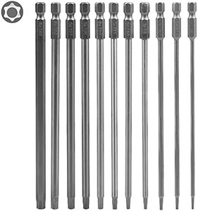 CPROSP Torx Lunghe Set 150mm, Torx Lunghe Magnetiche, per Smontare e Riparare Elettrodomestici, T6 T7 T8 T9 T10 T15 T20 T25 T27 T30 T40, Lega D'acciaio S2