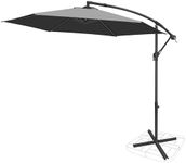 FRUITEAM 10FT Patio Offset Umbrellas Cantilever Umbrella, Large Hanging Market Umbrella Large with Crank, Waterproof UV Protection Outdoor Umbrella with Ventilation for Backyard/Garden