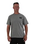 Caterpillar Men's Big-Tall Trademark Tee, Dark Heather Grey, Large