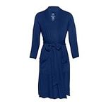 Posh Peanut Mommy Robe for Maternity, Labor Delivery Soft Nursing Lounge Wear, Viscose from Bamboo (Large) - Sailor Blue