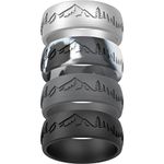 ThunderFit Silicone Wedding Ring for Men, Breathable with Air Flow Grooves - 8mm Wide - 2.5mm Thick, 8.5-9 (18.9mm)