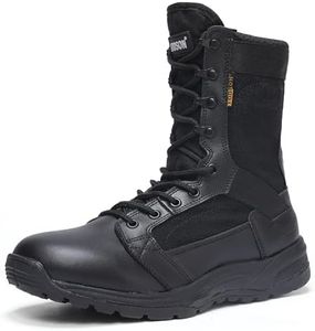 IODSON Men's Ultralight Combat Boots, Breathable Military Boots, Special Force Training Shoes, Shock-Absorbing Tactical Boots (9D(M) US, Black)