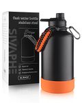 Sivaphe Large Insulated Water Bottle 64 oz, Stainless Steel Big Thermo Drinking Jug 1L, Double Wall Half Gallon Metal Flask Bottle(Black)