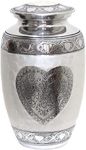 hlc Urns Heart Cremation Urn - Funeral Urn for Human Ashes - Burial urn with Detailed Engraving - 100% Aluminum- Adult Large Size up to 200 lbs