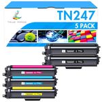 TRUE IMAGE TN-243CMYK Toner Value Pack Compatible for Brother TN243CMYK TN247 TN-243 DCP-L3550CDW DCP-L3510CDW HL-L3210CW MFC-L3750CDW HL-L3230CDW MFC-L3710CW TN-247BK TN-247C TN-247Y TN-247M,5-Pack