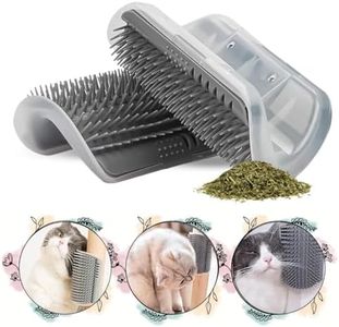 Cat Self Groomer & cat corner scratcher with Catnip - 2-in-1 cat self groomer for indoor cats and Ideal Cat Corner Brush, cat face scratchers, self grooming cat brush, cat face scratcher for any Fur