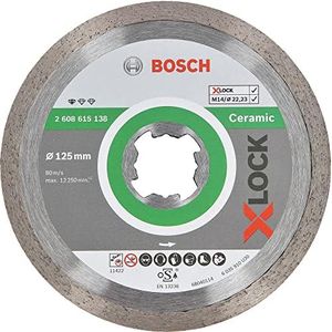 Bosch Accessories Professional 1x Diamond Cutting Disc Standard for Ceramic (for Stone, Tile, X-Lock, Diameter 125 mm, Accessories for Angle Grinder)