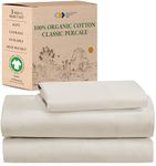 California Design Den 100% Organic Cotton Sheets Twin XL - GOTS Certified, Percale Sheets- Soft, Crisp & Cooling Sheets Twin XL, Deep Pockets, 3 Pc XL Twin Sheets, Ivory Sheets for Dorm, Hospitals