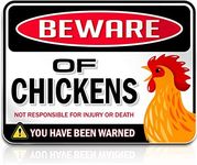 Bigtime Signs Beware of Chickens PVC 9"x12'' Decor Funny Warning Sign - Chicken Yard Decorations and Accessories - Gifts for Chicken Lovers - Chicken Coop Signs