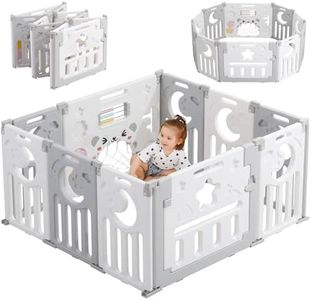 Dripex Baby Playpen, Foldable Playpen for Baby and Toddlers, 45x45in Play Pen Baby Fence with Custom Shape, Portable Plastic Baby Pens and Fun Activity Center for Kids Indoors Outdoors
