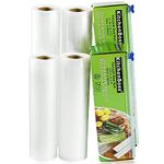 KitchenBoss Vacuum Sealer Rolls - Vacuum Sealer Bags - 4 Rolls 20 x 500cm and 28 x 500cm | with Cutter-Box | BPA-Free | Heavy Duty Embossed | for Vacuum-Sealer Food Storage and Sous Vide Cooking