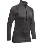 Under Armour Women's Tech ½ Zip, Grey, Medium Carbon Heather / / Metallic Silver (090), 1320126