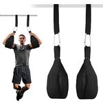 FItcozi Hanging Straps/Knee Up Ab Straps Hanging/Hanging Ab Straps for Pull up Bar/Pull Up Arm Straps for Ab Workout - Sturdy, Safe Carabiner, Padded, All Bar Compatible (Black)