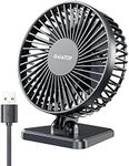 gaiatop USB Desk Fan, Small But Powerful, Portable Quiet 3 Speeds Wind Desktop Personal Fan, Adjustment Mini Fan Table Fan for Better Cooling, Home Office Car Indoor Outdoor Black