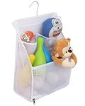 ALYER Hanging Mesh Bath Toy Organizer Bag,Large Shower Storage Caddy with Durable Hanger (White)