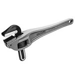 HAUTMEC 350mm (14 Inch) Heavy Duty Aluminum Offset Pipe Wrench, 50mm (2") Jaw Capacity, Adjustable Plumbing Wrench, Drop Forged, Exceed GGG Standard HT0189