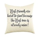 Ogiselestyle Friendship Gifts Decorative Throw Pillow Covers 18" x 18" with Best Friend Quotes Family Room Décor