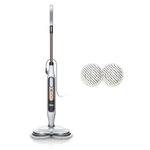 Shark Steam Mop, Automatic Steam and Scrub Steam Mop with Steam Blaster, 2 Rotating Power Pads, 3 Steam Settings, Stain & Dirt Removal, For all Sealed Hard Floors, 8m Cord, White & Grey S8201UK